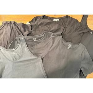 Bundle of Women's 7 Black Tees - Various Size M including J. Crew, Nic & Zoe